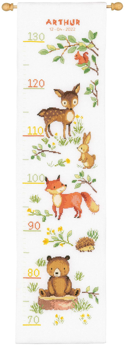 Vervaco Cross Stitch Kit - Forest Animals Height Chart