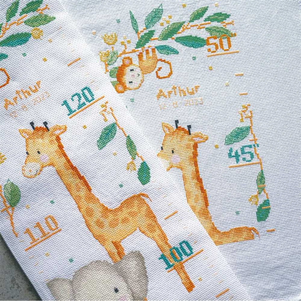 Vervaco Cross Stitch Kit - Jungle Animals Height Chart