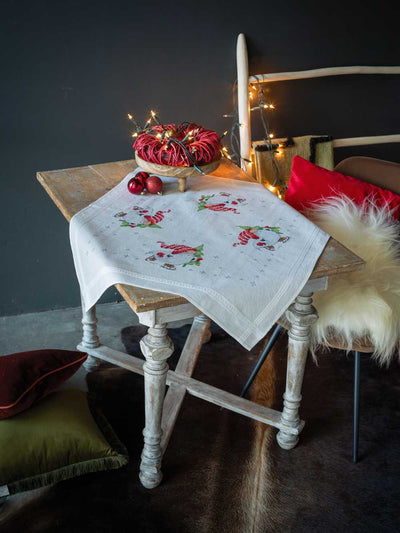 Christmas Gnomes Tablecloth Cross Stitch Kit - Vervaco PN-0198673