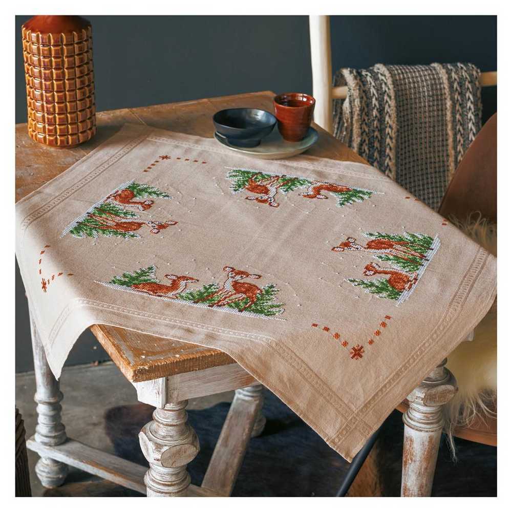Vervaco Embroidery Kit - Deer Tablecloth