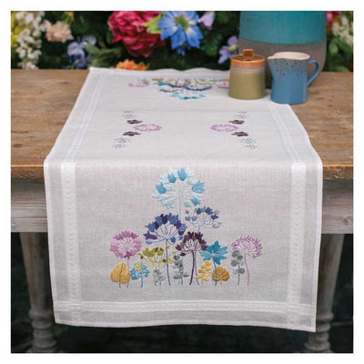 Vervaco Embroidery Kit - Allium inBlue and Purple Table Runner