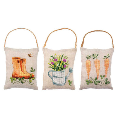 Vervaco Cross Stitch Kit - Garden 2 Pot Pourri Bags/ Decorations