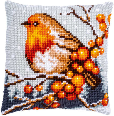 Robin Cross Stitch Cushion Kit - Vervaco