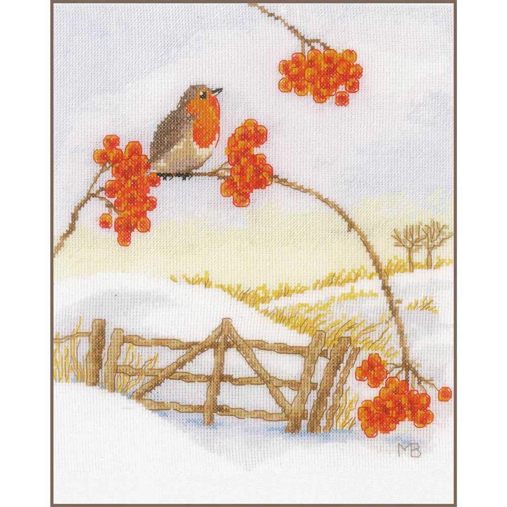 Lanarte Cross Stitch Kit - Winterland Robin