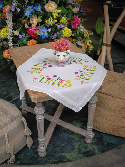 Vervaco Embroidery Kit - Spring Flowers Tablecloth