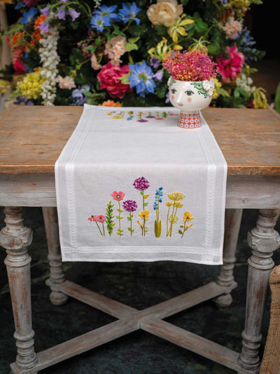 Vervaco Embroidery Kit - Spring Flowers Table Runner