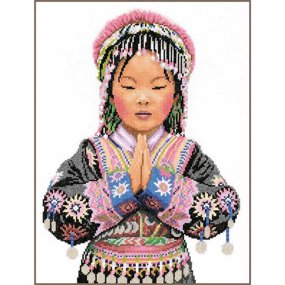 Lanarte Cross Stitch Kit -Thai Hill Tribe Girl (Evenweave)