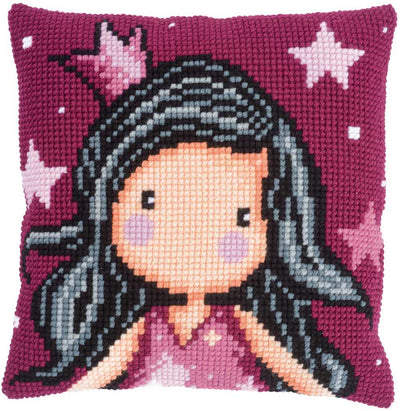 Gorjuss  Dreaming Printed Cross Stitch Cushion Front Kit - Vervaco