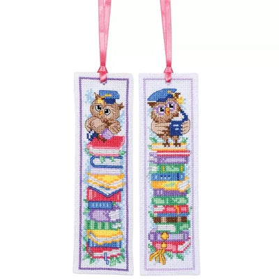 Professor Owl Bookmarks Cross Stitch Kit Vervaco