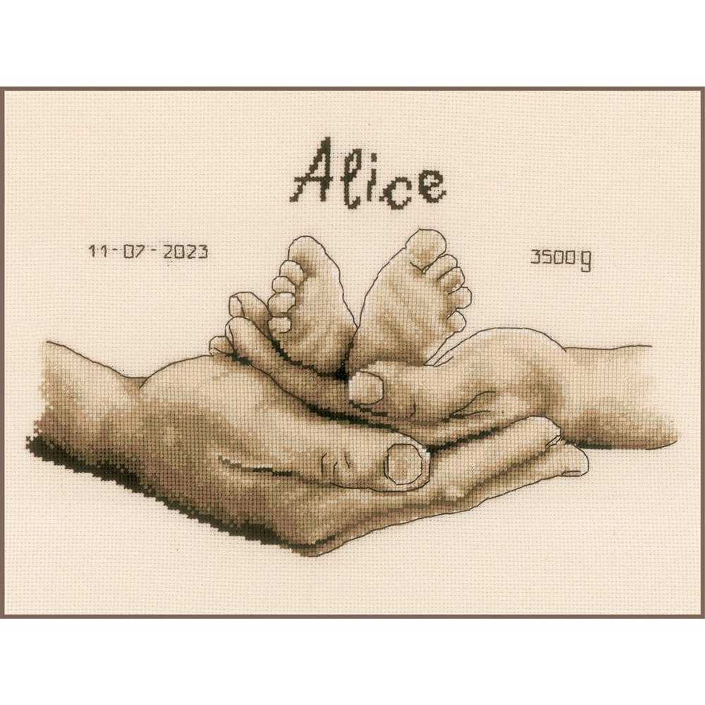 Vervaco Cross Stitch Kit - Hands and Feet Birth Sampler