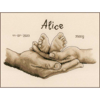 Vervaco Cross Stitch Kit - Hands and Feet Birth Sampler