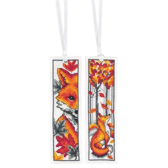 Foxes Set 2 Bookmarks Cross Stitch Kit Vervaco