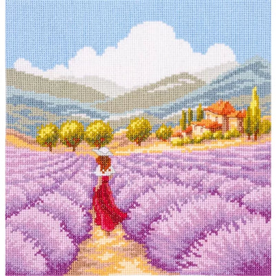 Lavender Landscape Cross Stitch Kit Vervaco