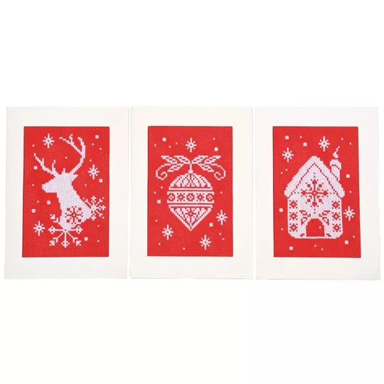 Gingerbread & Reindeer Cards Cross Stitch Kit Vervaco