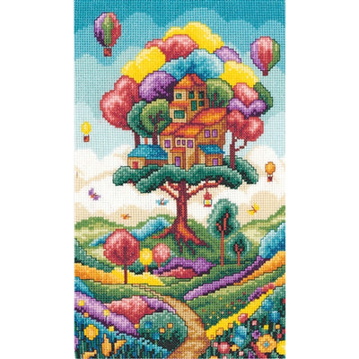 Tree House Landscape Cross Stitch Kit Vervaco