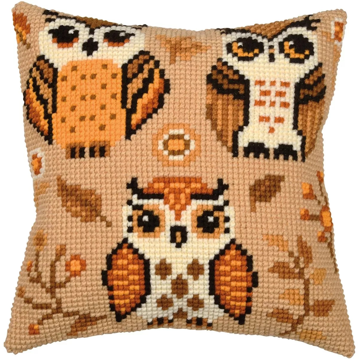 Autumn OwlsCushion Cross Stitch Kit Vervaco