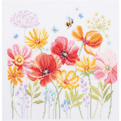 Poppies and Wildflowers Cross Stitch Kit Vervaco