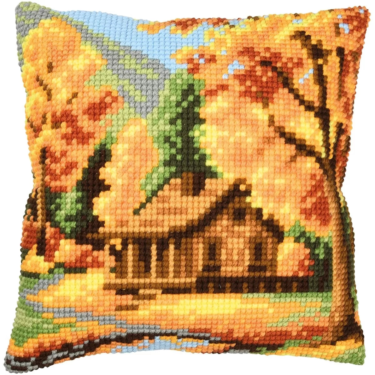 Autumn Landscape Cushion Cross Stitch Kit Vervaco