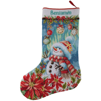 Snowman in Bloom Stocking Embroidery Kit ~ Vervaco