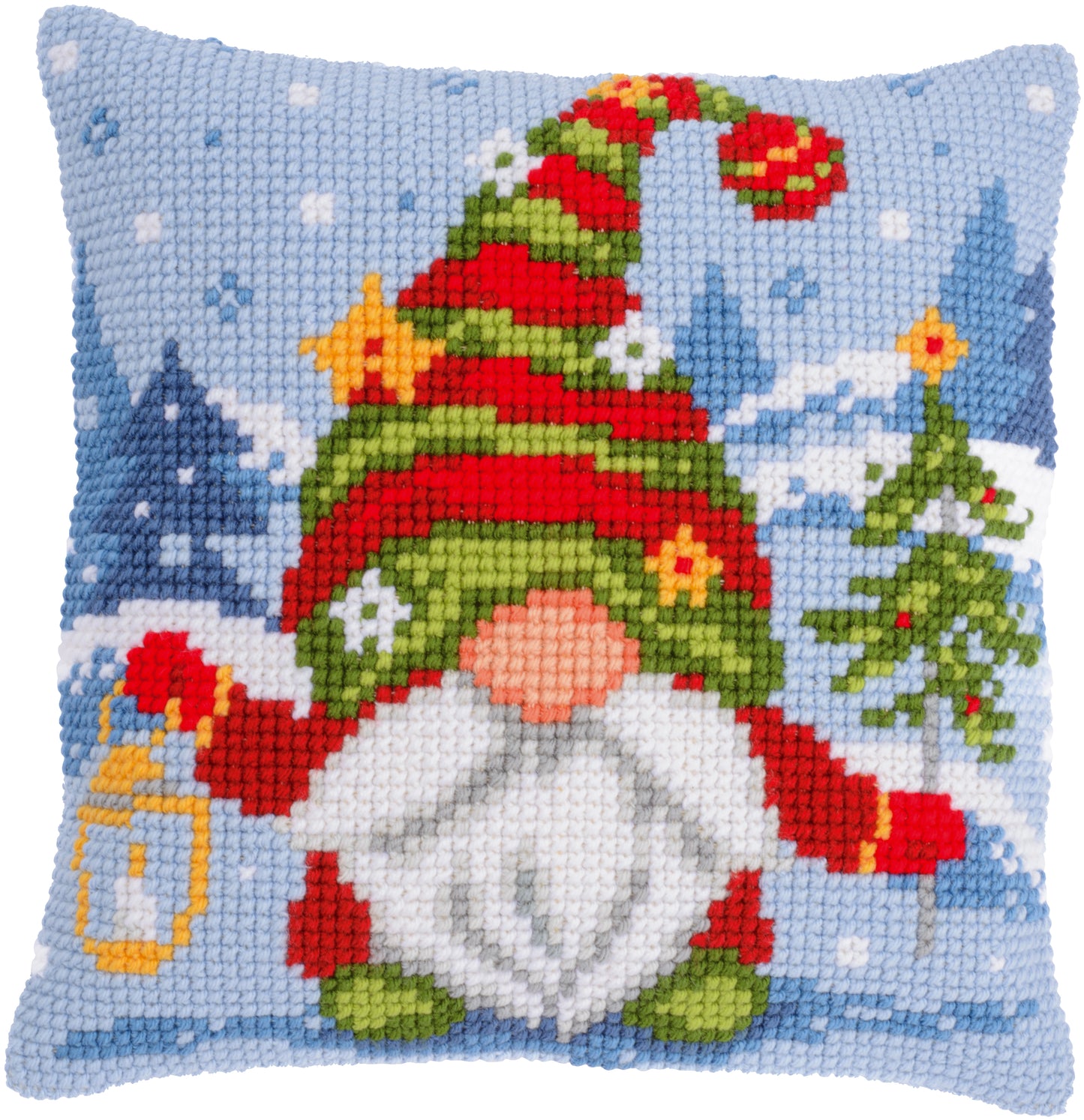 Christmas Gnome Cross Stitch Cushion - Vervaco