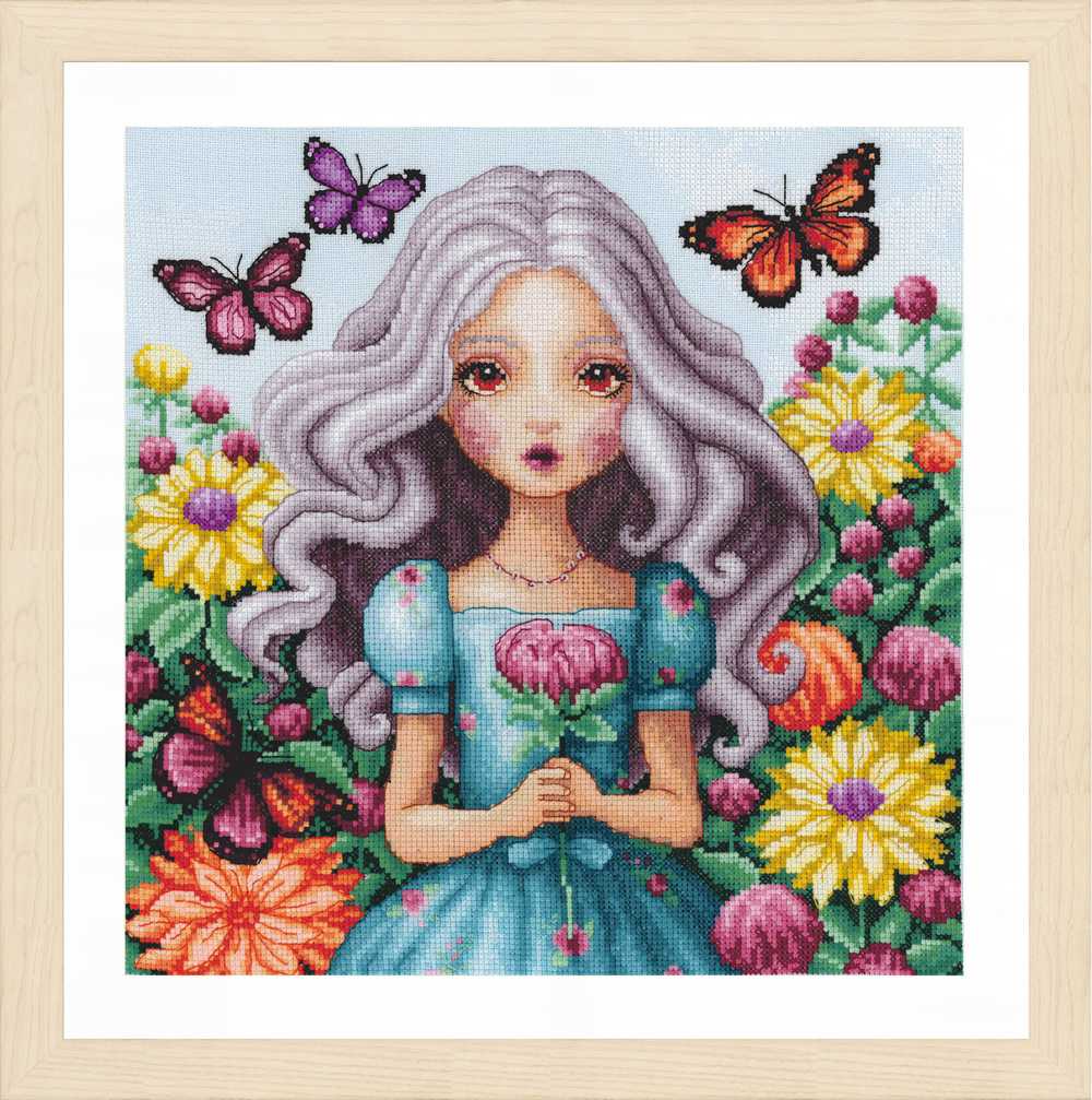 Lanarte Cross Stitch Kit - I Hold Every Dahlia