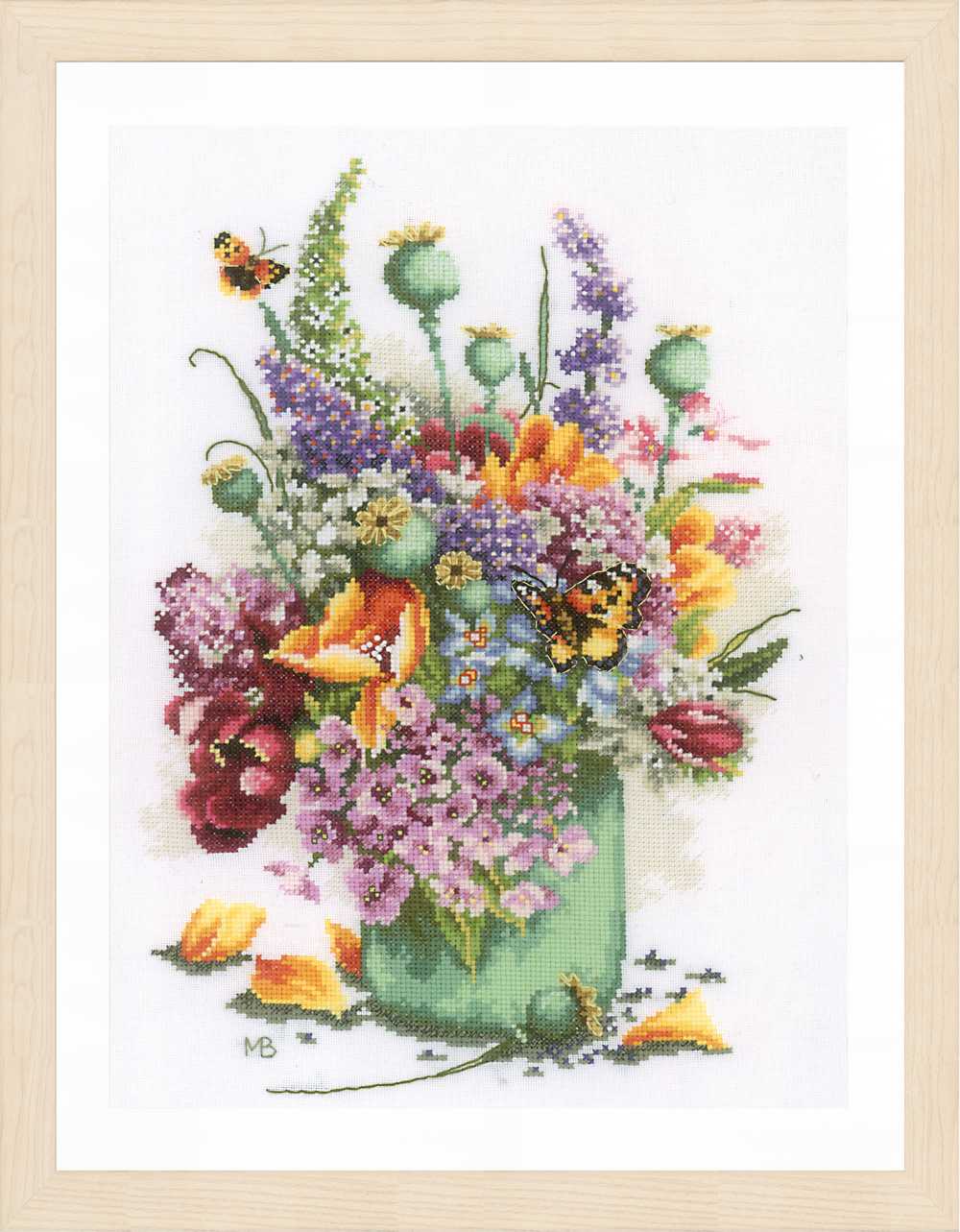 Flower Power Bouquet (Evenweave) Cross Stitch Kit ~ Lanarte