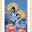 Black Crowned Cranes Cross Stitch Kit ~ Lanarte