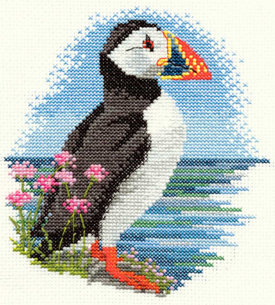 Birds - Puffin Cross Stitch Kit by Derwentwater Designs