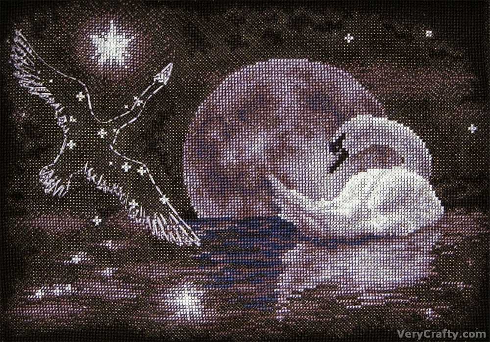 Moonlight Swan Cross Stitch Kit ~ PANNA