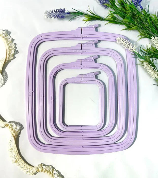 Nurge Square Embroidery Hoop Pack of 4 LILAC