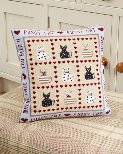 Pussy Cat Tapestry Kit Historical Sampler Company