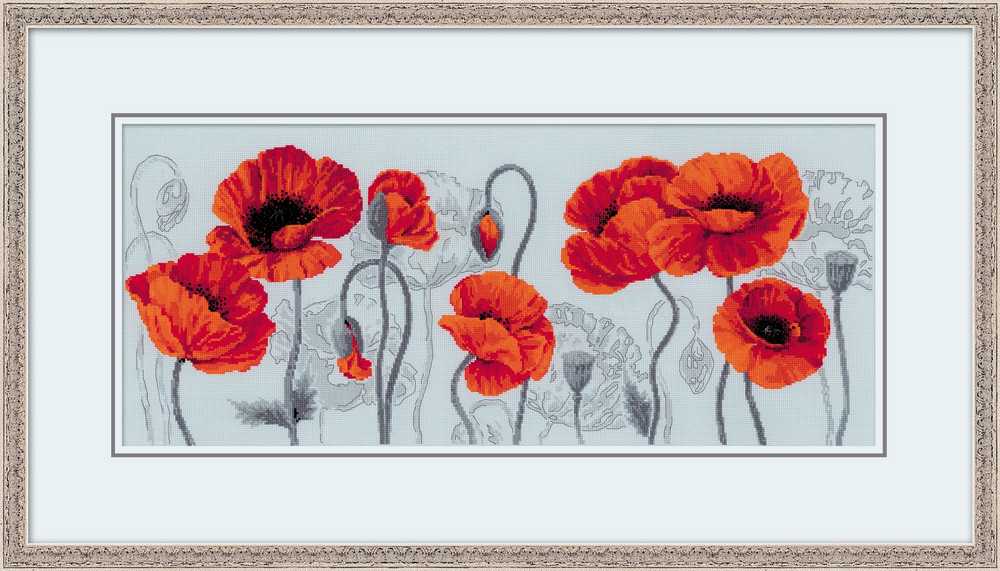 Riolis Cross Stitch Kit - Scarlet Poppies