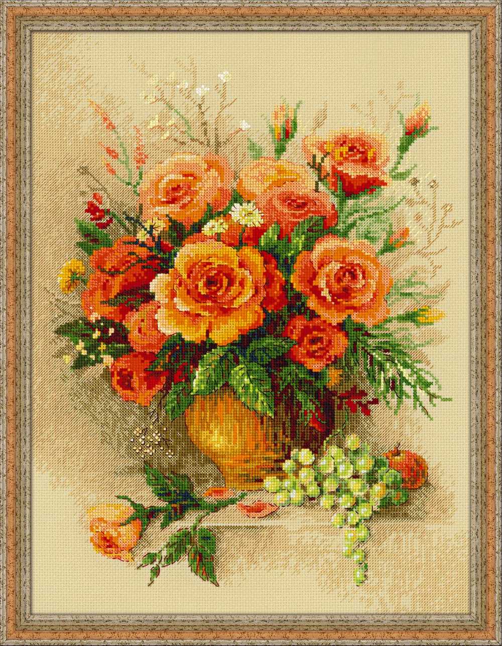 Riolis Cross Stitch Kit - Tea Roses