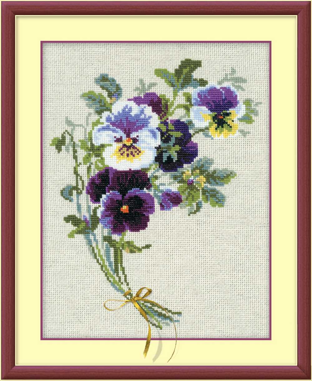 Riolis Cross Stitch Kit - Bunch of Pansies Tied