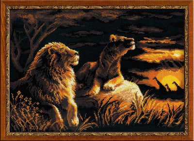 Riolis Cross Stitch Kit - Lions in the Savannah