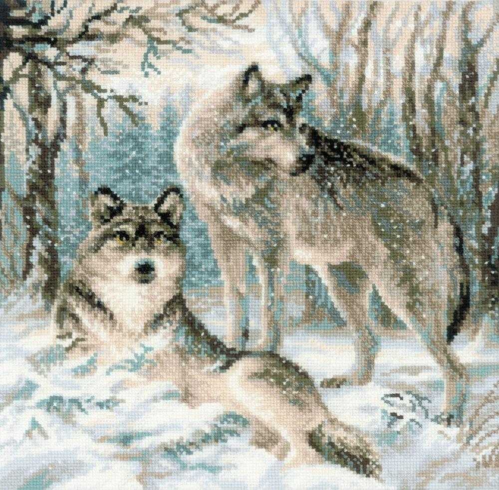 Riolis Cross Stitch Kit - Pair of Wolves