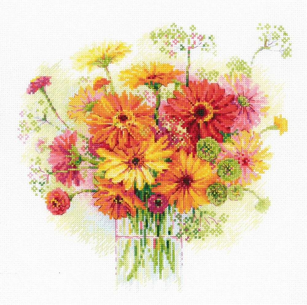 Riolis Cross Stitch Kit - Watercolour Gerberas