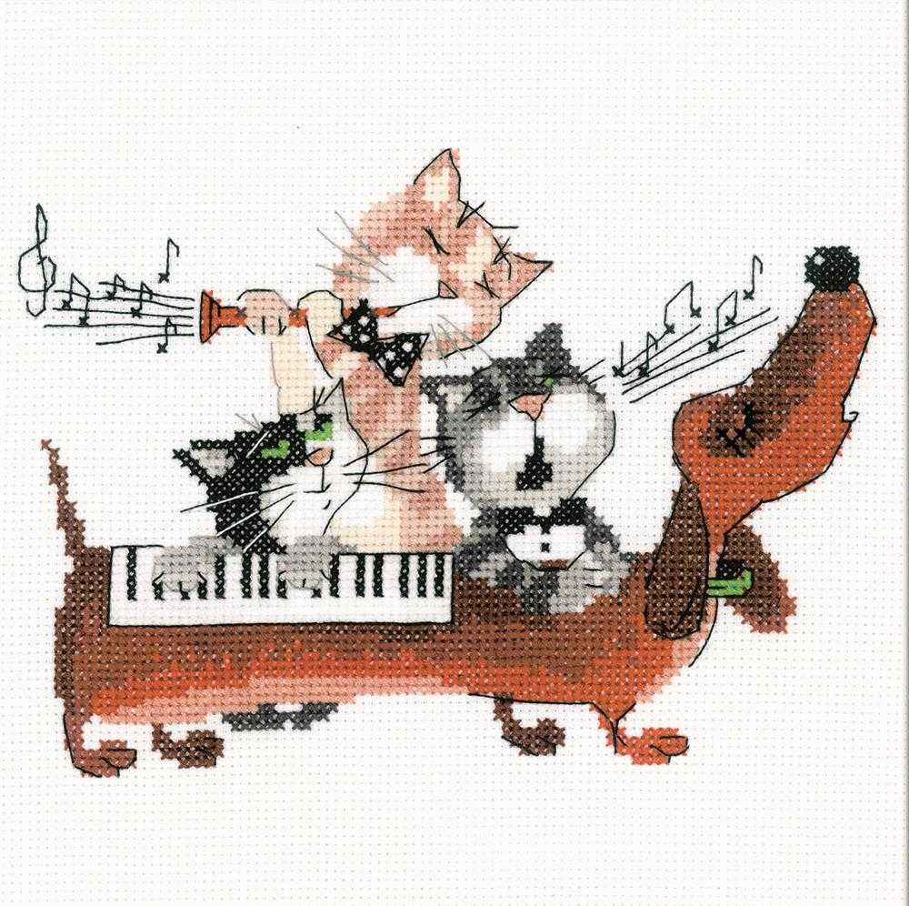 Riolis Cross Stitch Kit - Dachshund Blues