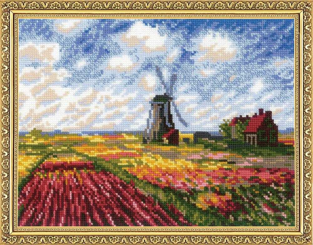 Riolis Cross Stitch Kit - Tulip Fields (Monet)