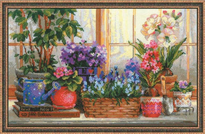 Riolis Cross Stitch Kit - Windowsill with Flowers