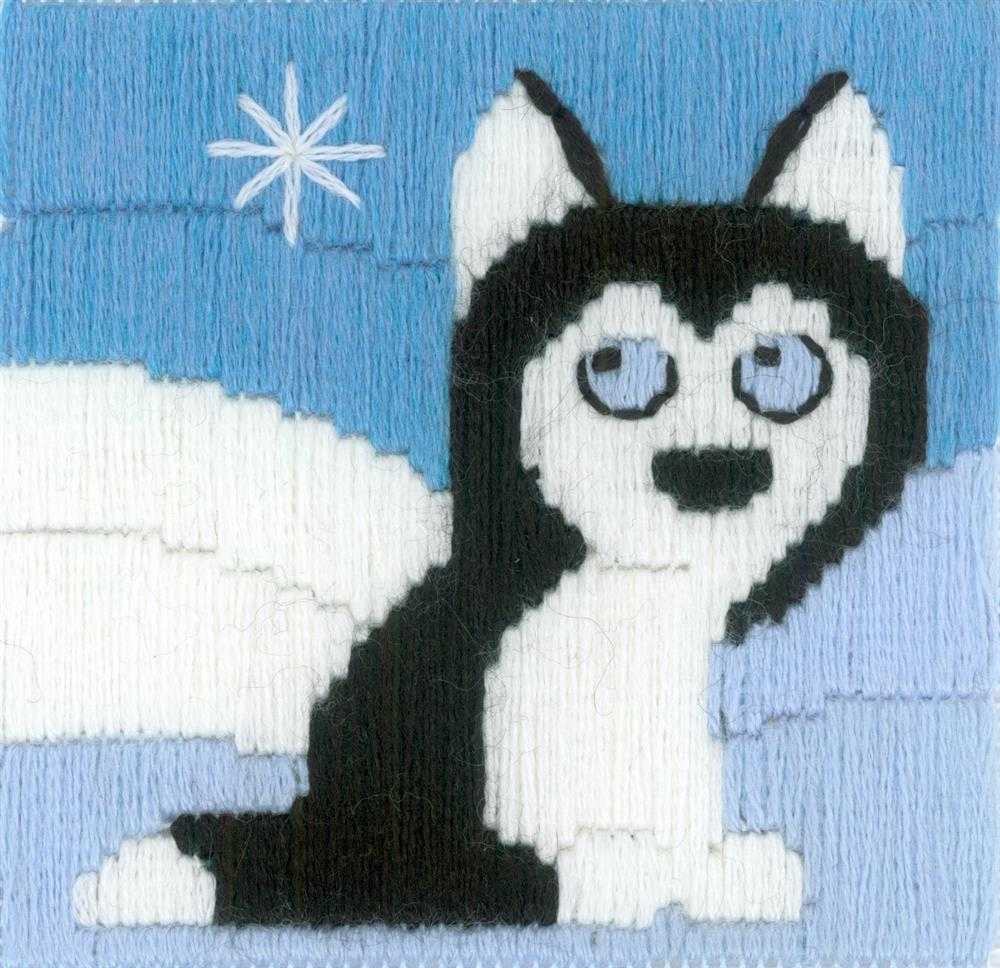 Riolis Long Stitch Kit - Husky in Snowdrift