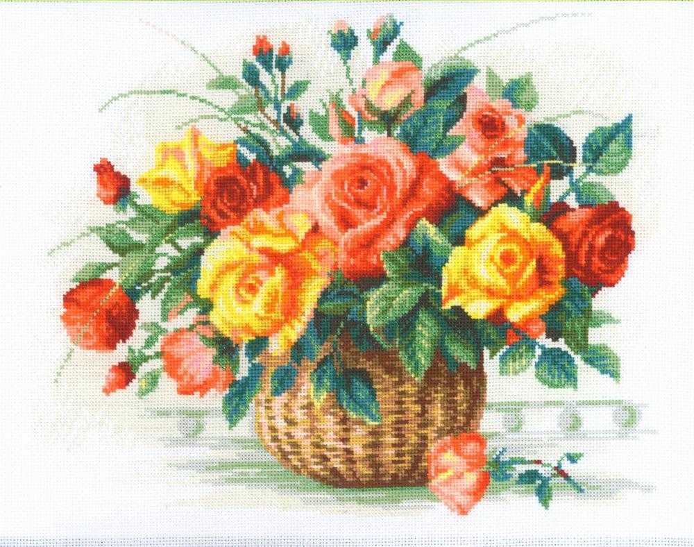 Riolis Cross Stitch Kit - Basket with Roses