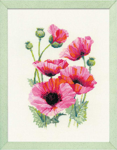 Riolis Cross Stitch Kit - Pink Poppies