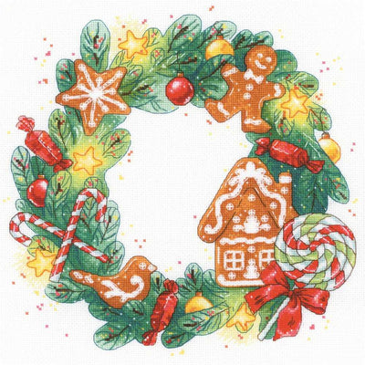 Riolis Cross Stitch Kit - Gingerbread Wreath
