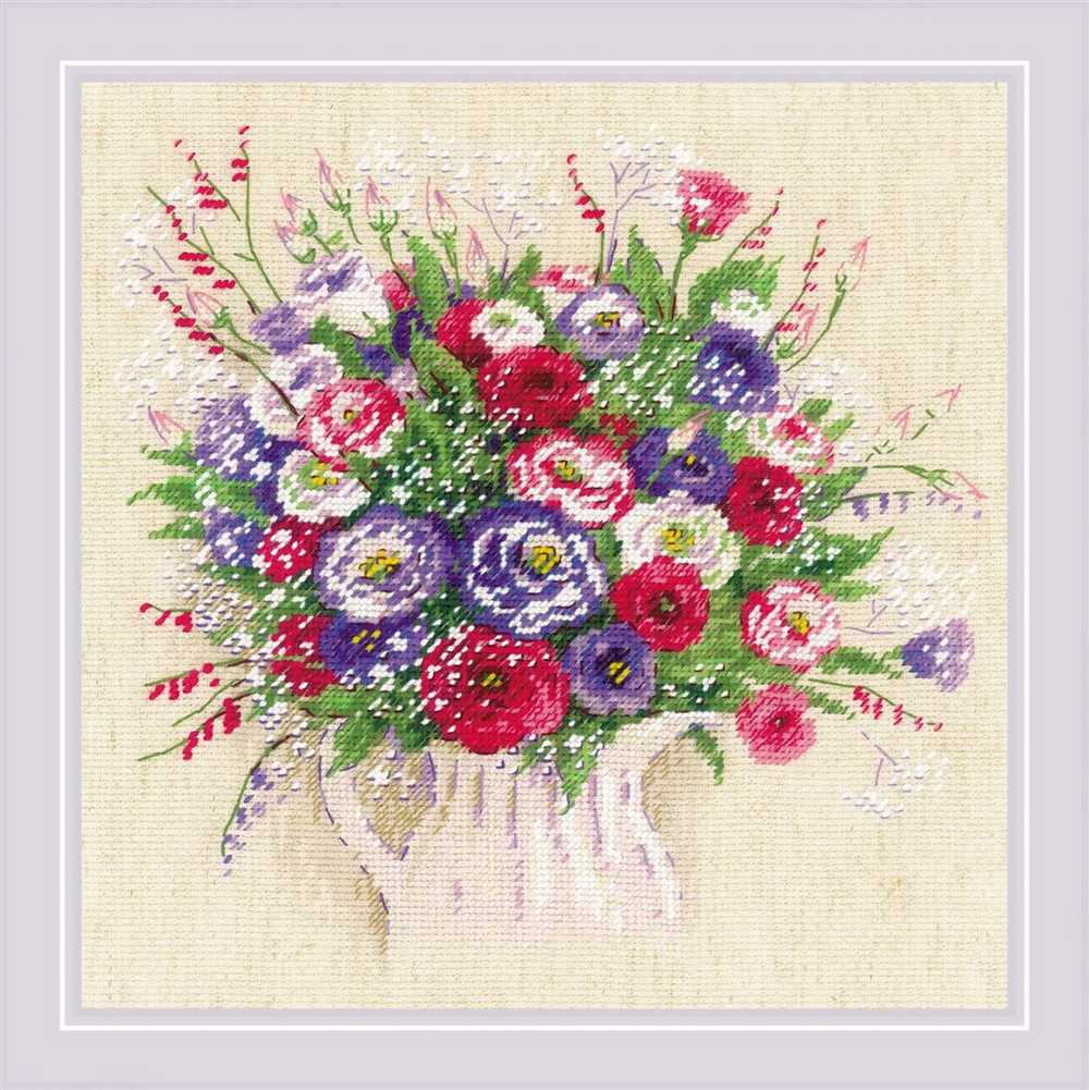 Riolis Cross Stitch Kit - Eustoma and Gypsophila