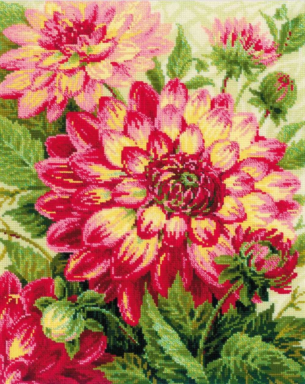 Riolis Cross Stitch Kit - Dahlias 1