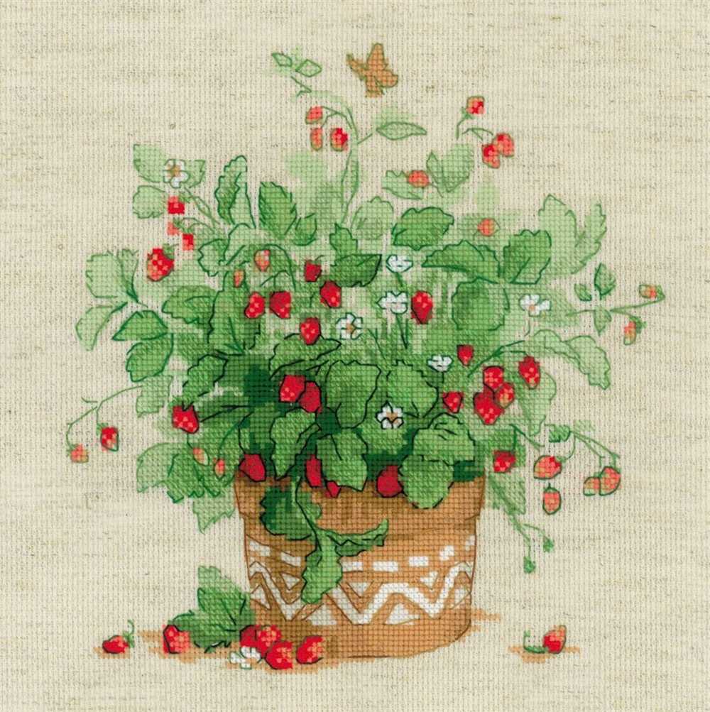 Riolis Cross Stitch Kit - Strawberries in a Pot