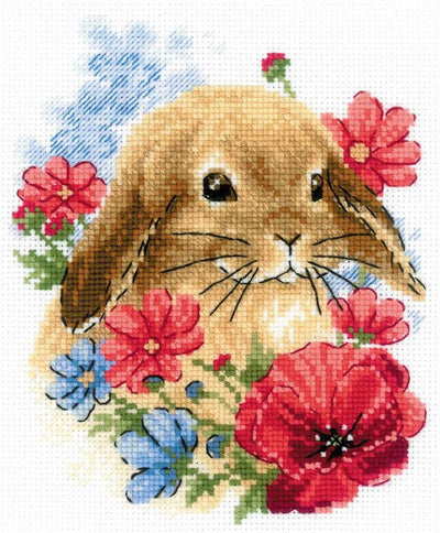 Riolis Cross Stitch Kit - Bunny in Flowers SALE