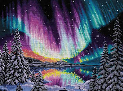 Riolis Cross Stitch Kit - Northern Lights Fairytale Christmas