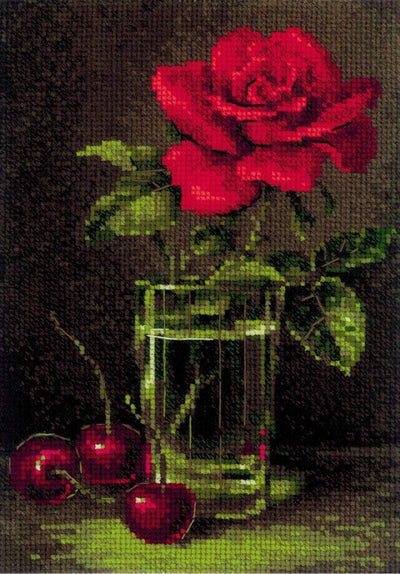 Riolis Cross Stitch Kit - Rose and Sweet Cherry